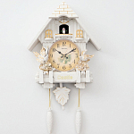 Часы настенные интерьерные большие с кукушкой "Замок с птицами", бесшумные, 63 х 8 х 32 см 5183580