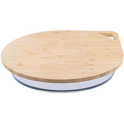 Форма для запекания MALLONY Cristallino 2,4 л, с бамбук крышкой 3 в 1, стекл, овальная арт.108342