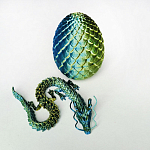 Антистресс 3D Дракон подвижный в яйце (13см) сине-зелный