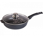 Сковорода 22см МЕЧТА Гранит star с несъемной ручкой и стеклн. крышкой арт, С22803