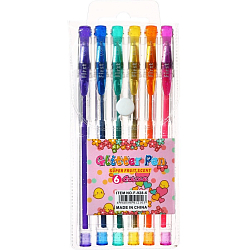 Набор гелевых ручек, 6 цветов, с блёстками, в блистере на кнопке 2901913