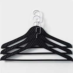 Плечики для одежды LaDо́m Eliot, 44×24 см, набор 3 шт,  чёрный 9789569