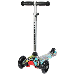 Самокат GRAFFITI колеса световые PU 110/75 мм, ABEC 7   4636084