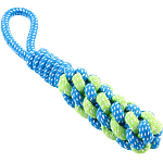 Игрушка канатная плетеная с ручкой, 120 г, до 31 см, синяя/зелёная 7824018
