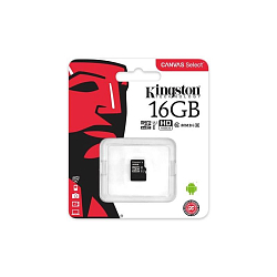 Micro SD 16Gb Kingston Class 10 Canvas Select UHS-I U1 (80 Mb/s)