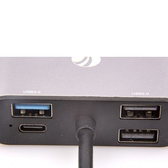 USB-Хаб VCOM CU425 USB3.1 Type-CM-->HDMI +VGA+3XUSB +PD charging+TF+AUDIO,Aluminum Shell