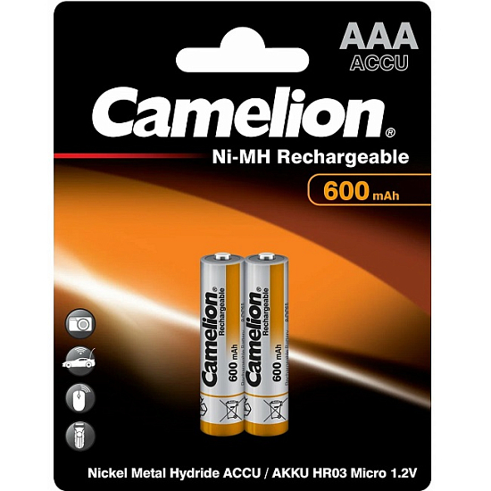 Аккумулятор CAMELION R03 600 mAh BL-2