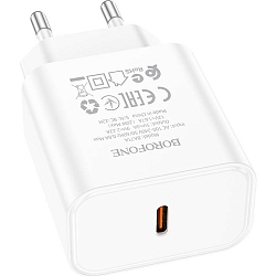 Сетевое ЗУ 1Type-C 3A BOROFONE BA71A, Power, белый