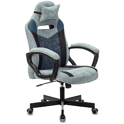 Кресло игровое БЮРОКРАТ VIKING 6 KNIGHT BL FABRIC синий крестовина металл/пластик