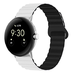 Силиконовый ремешок WB32 Универсальный 20мм на магните (white/black)
