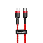 Кабель Type-C <--> Type-C  2.0м BASEUS Cafule красный, чёрная вставка