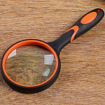 Лупа классическая, прорезиненный корпус 5х, d=7,5см, микс  3098118