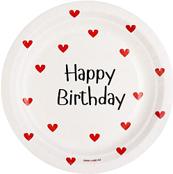 Тарелка одноразовая бумажная Happy Birthday, 18 см 9550484