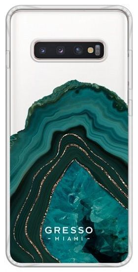 Задняя накладка GRESSO для Samsung Galaxy S10 Plus. Коллекция "Drama Queen". Модель "Green Agate".