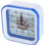 Часы-будильник PERFEO Quartz "PF-TC-006", квадратные 10*10 см, штурвал