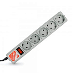 Сетевой фильтр  1.9м POWER CUBE 5 розеток (серый)