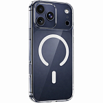 Силиконовый чехол HOCO MagSafe для iPhone 17 Pro Max прозрачный