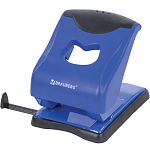 Дырокол BRAUBERG "JET PRO", до 40 листов, сине-черный, 228602