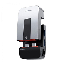 USB-Хаб BASEUS CAHUB-AJ0G, Armor Age, USB3.0*3+HDMI*1+RJ45*1+Type-C*3+3.5 Audio, серый космос