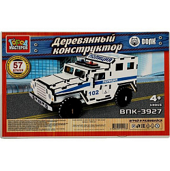 Конструктор деревянный «Бронемашина. Полиция», 57 деталей 10102756