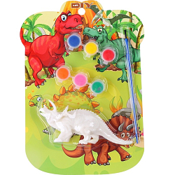 Набор для творчества «Раскрась трицератопса», краска 6 цв по 2,5 мл 9807290