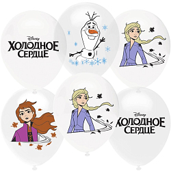 Шар латексный 12" «Холодное сердце», пастель, 1-сторонний, набор 25 шт., МИКС