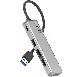 USB-Хаб EARLDOM ET-HUB12, 4USB,1Type-C серебро