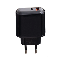 Сетевое ЗУ 1USB XO-L63 черное, QC 3.0, 14,5W