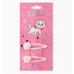 Заколка для волос «Лапки» розовые 2 шт., Коты аристократы 10894811