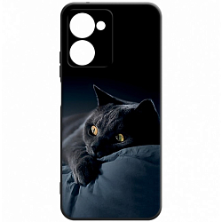 Силиконовый чехол DF для Realme 10 Pro+ (5G) DF rmCase-29 (black) Art136