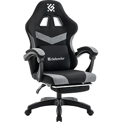 Кресло игровое DEFENDER Runa PRO Черный/серый, ткань, класс2