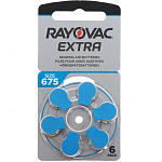 Элемент питания RAYOVAC EXTRA 675, для слуховых аппаратов (6/60/600)