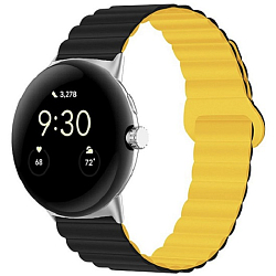 Силиконовый ремешок WB32 Универсальный 22мм на магните (black/yellow)