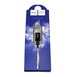Кабель USB <--> Type-C  1.0м HOCO X Series X-14 в переплёте, чёрный
