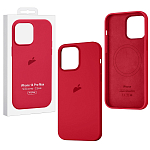 Силиконовый чехол SILICONE CASE для iPhone 14 Pro Max Red (MagSafe) c LOGO