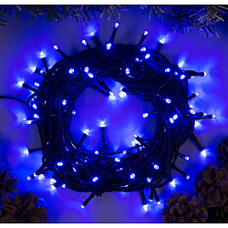 Гирлянда "Нить" 10 м, свечение синее, IP44