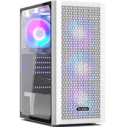 Корпус PCCOOLER MA100 MESH WH, Mesh Mid Tower, White, TG, 0.4 SPCC, 3x120mm ARGB ATX, mATX, mITX 160/310/180mm 2x2.5", 2x3.5", 7xPCI без блока питания