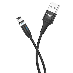 Кабель USB <--> Lightning  1.0м HOCO U76 Fresh magnetic черный