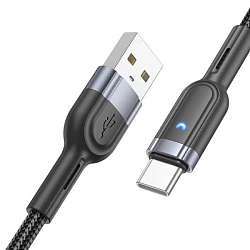 Кабель USB <-> Type-C 1.0м HOCO U117 черный