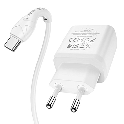 Сетевое ЗУ 1USB/1Type-C 3A HOCO N5, Favor, Type-C/Type-C, белый, PD20W+QC3.0