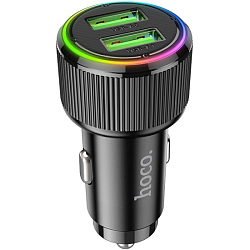 Авто ЗУ 2USB HOCO NZ14, Guerrero, черный, microUSB, 36Вт
