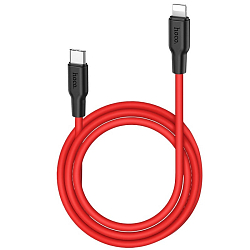 Кабель Lightning <--> Type-C  1.0м HOCO X21 Plus, красный, чёрная вставка