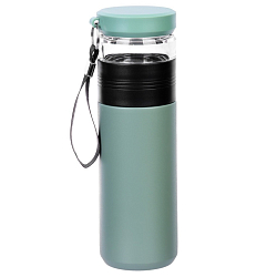 Термос, 500 мл, с колбой для заваривания чая, сохраняет тепло до 8 ч, зеленый   9842309
