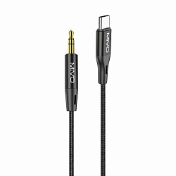 Кабель Jack 3.5 <--> Type-C  1.2м MIVO MX-A4 черный