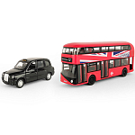 Набор WELLY, Лондонские автобус и такси, пруж. мех.