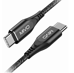 Кабель Type-C <--> Type-C 2.0м MIVO MX-11T черный