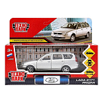 Машина металл LADA PRIORA длина 12 см инерц,серебристыйТехнопарк в кор.2*36шт 384358