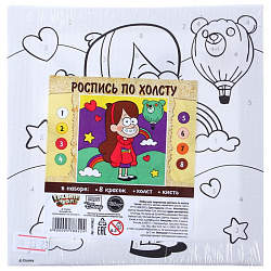 Роспись по холсту "Мейбл" 15х15 см, Гравити Фолз 9578822