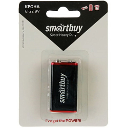 Элемент питания SMARTBUY 6F22 BL-1 (крона)