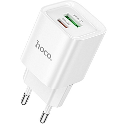 Сетевое ЗУ 1USB/1Type-C 3A HOCO C147A White, 20Вт